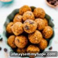 Pumpkin Spice Protein Bites 2 Pumpkin energy bites in a bowl in a flat lay photo.