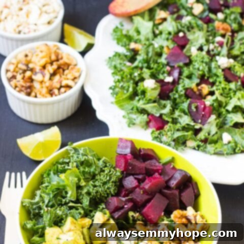 80+ Vegan Thanksgiving Feast Recipes 31 A vibrant roasted beet 'feta' salad with mixed greens and a maple mustard vinaigrette, showcasing rich colors.