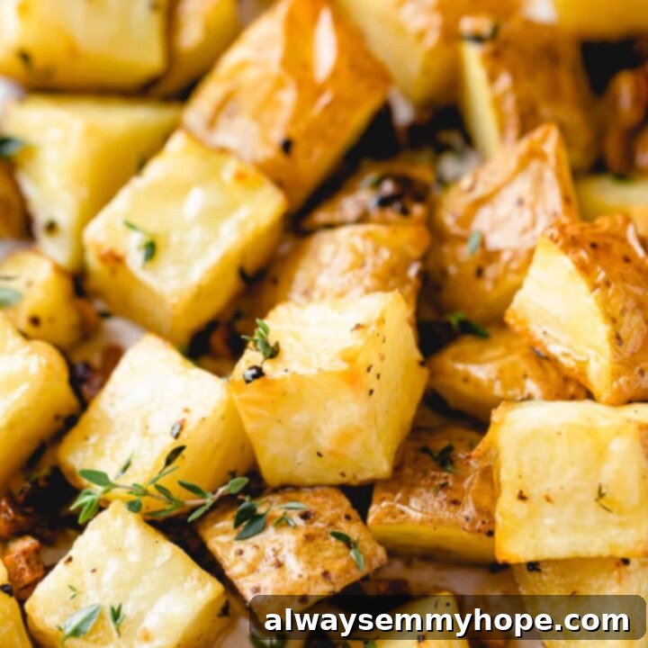 80+ Vegan Thanksgiving Feast Recipes 54 Crispy, golden garlic butter roasted potatoes, seasoned with fresh herbs, a perfect savory side.
