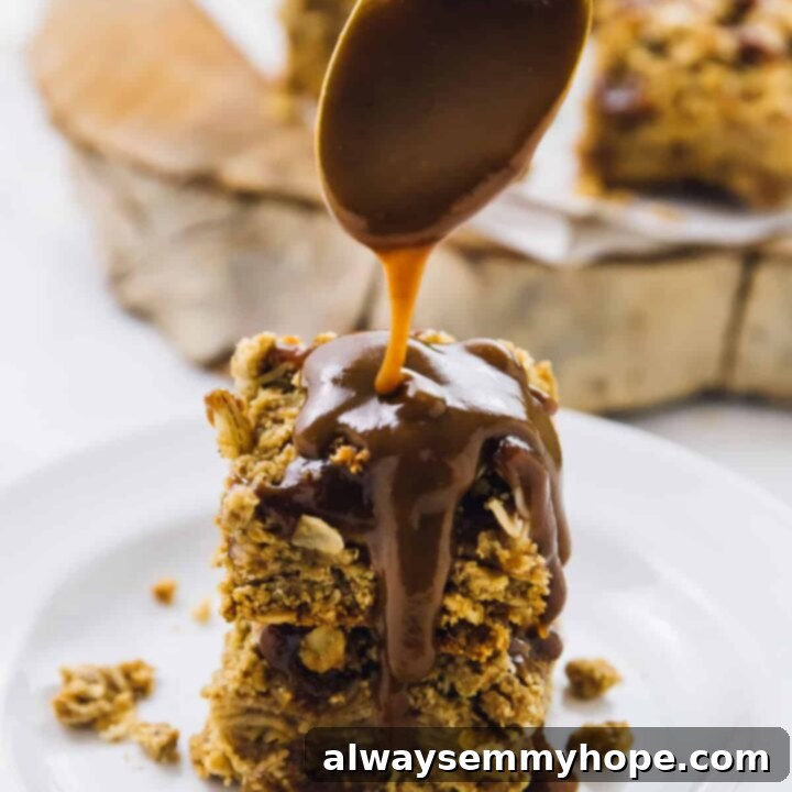 80+ Vegan Thanksgiving Feast Recipes 67 Decadent vegan apple pie bars drizzled with salted caramel and topped with a crumbly oat topping.