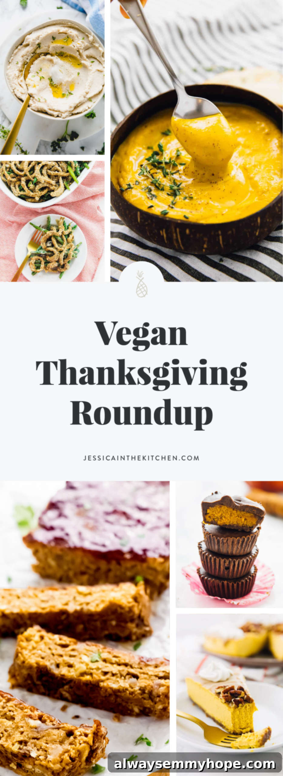 80+ Vegan Thanksgiving Feast Recipes 80 A festive Thanksgiving table spread with various delicious vegan dishes, showcasing a bountiful and colorful plant-based feast.