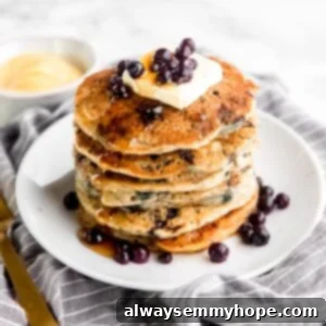 This Easy Vegan Blueberry Pancake is simple and easy to throw together. It's guaranteed to be your go-to breakfast pancake!