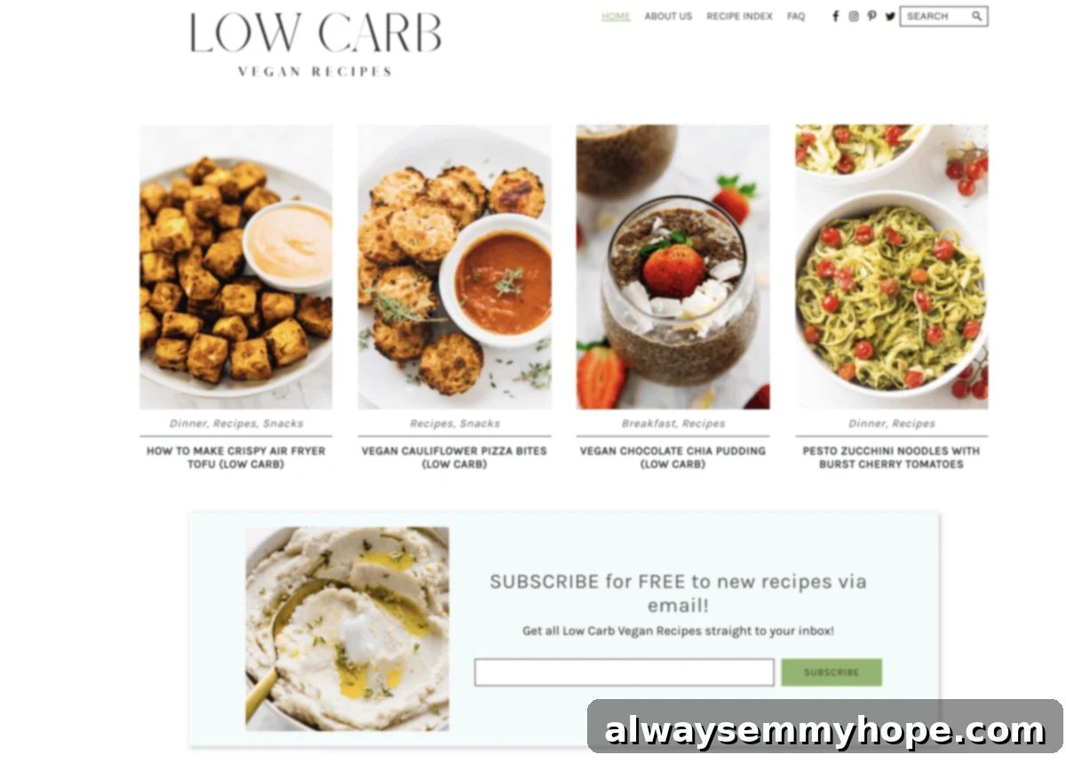 Game Changing News 2 A screengrab of recipes on a website.
