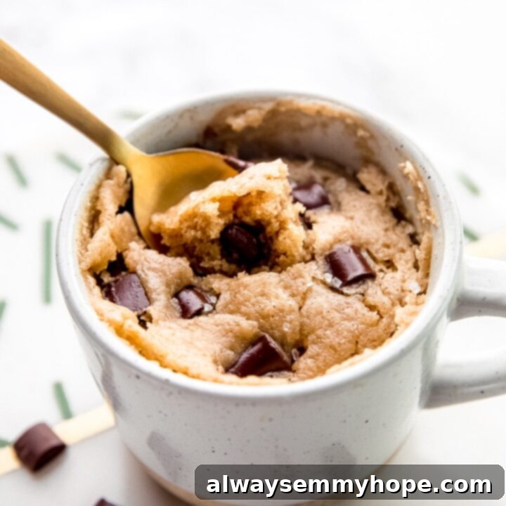 Quick 5-Minute Chocolate Chip Tahini Mug Cake