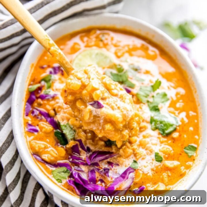 Hearty Vegan Coconut Curry Lentil Soup