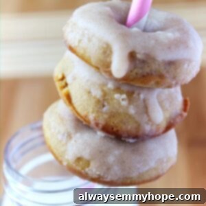 Cinnamon-Glazed Ginger Spice Doughnuts 2 Delightful gingerbread doughnuts arranged around a pink straw, ready to be served.