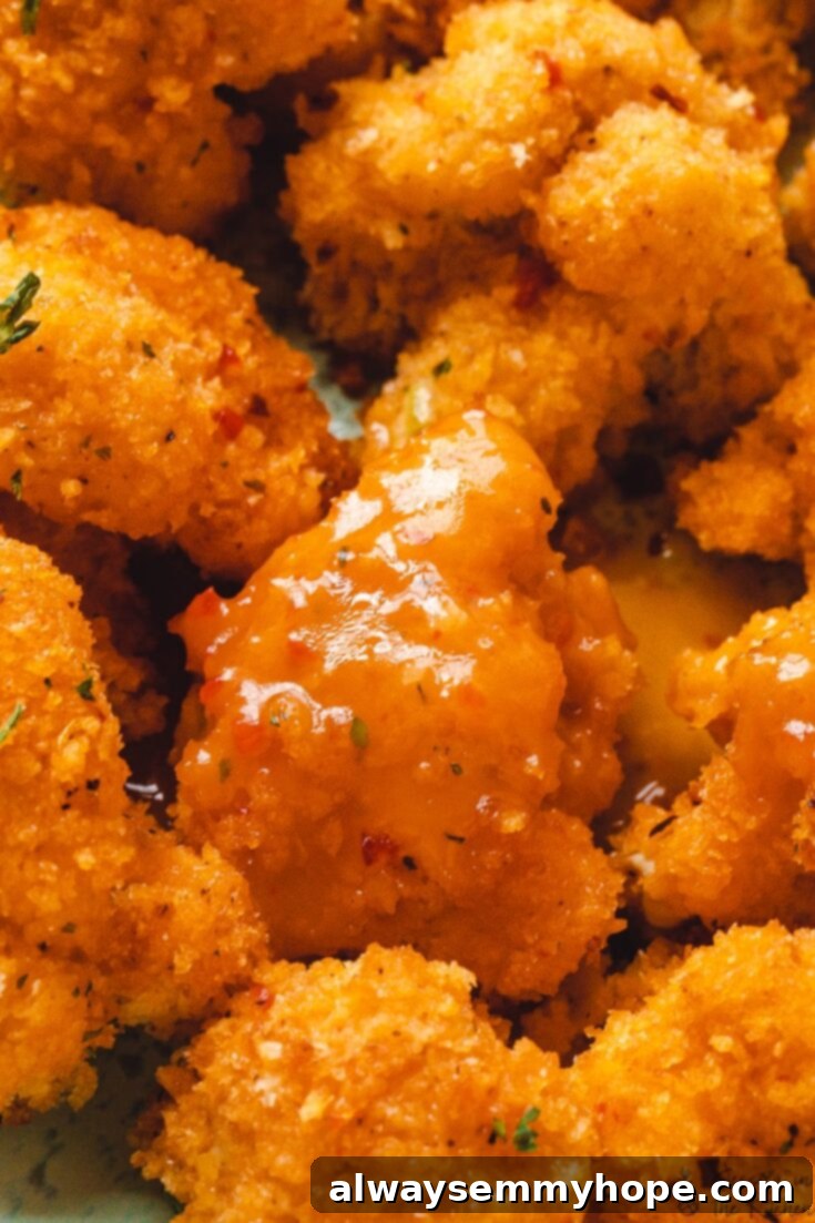 Spicy and sweet Mango Habanero cauliflower wings, a perfect game day snack.