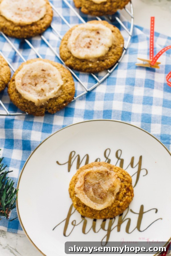 13 Irresistible Vegan Cookie Recipes 6 Soft, festive vegan and gluten-free pumpkin sugar cookies generously topped with a creamy white coconut butter frosting, perfect for fall and Thanksgiving.