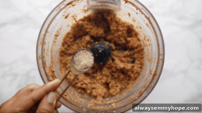 Irresistible Vegan Tacos 7 Ground walnuts combined with a touch of brown sugar, ready for blending.