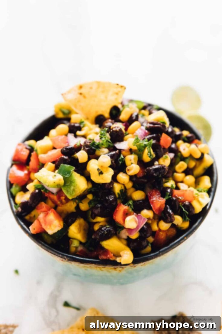 Easy Black Bean, Avocado, and Corn Salad (or Salsa)