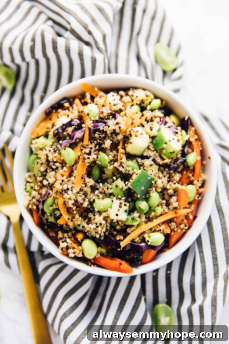 Quick and Flavorful 15-Minute Quinoa Salad with Sesame Ginger Dressing
