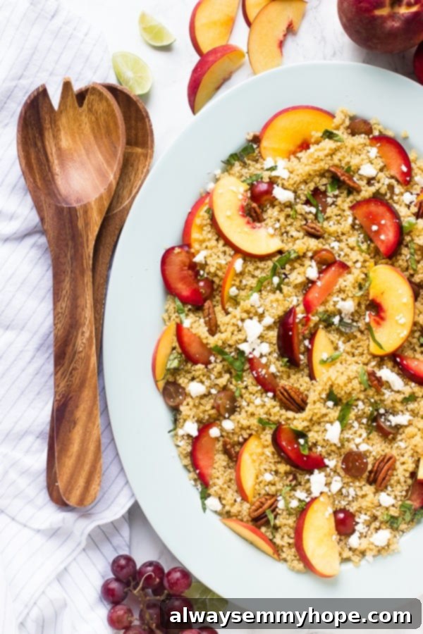Nutritious Quinoa Stone Fruit Salad with Maple Lime Dressing