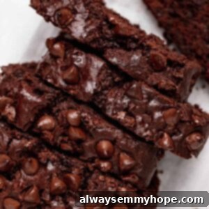 Fudgy Vegan Chocolate Banana Bread 18 Slices of chocolate chip banana bread.