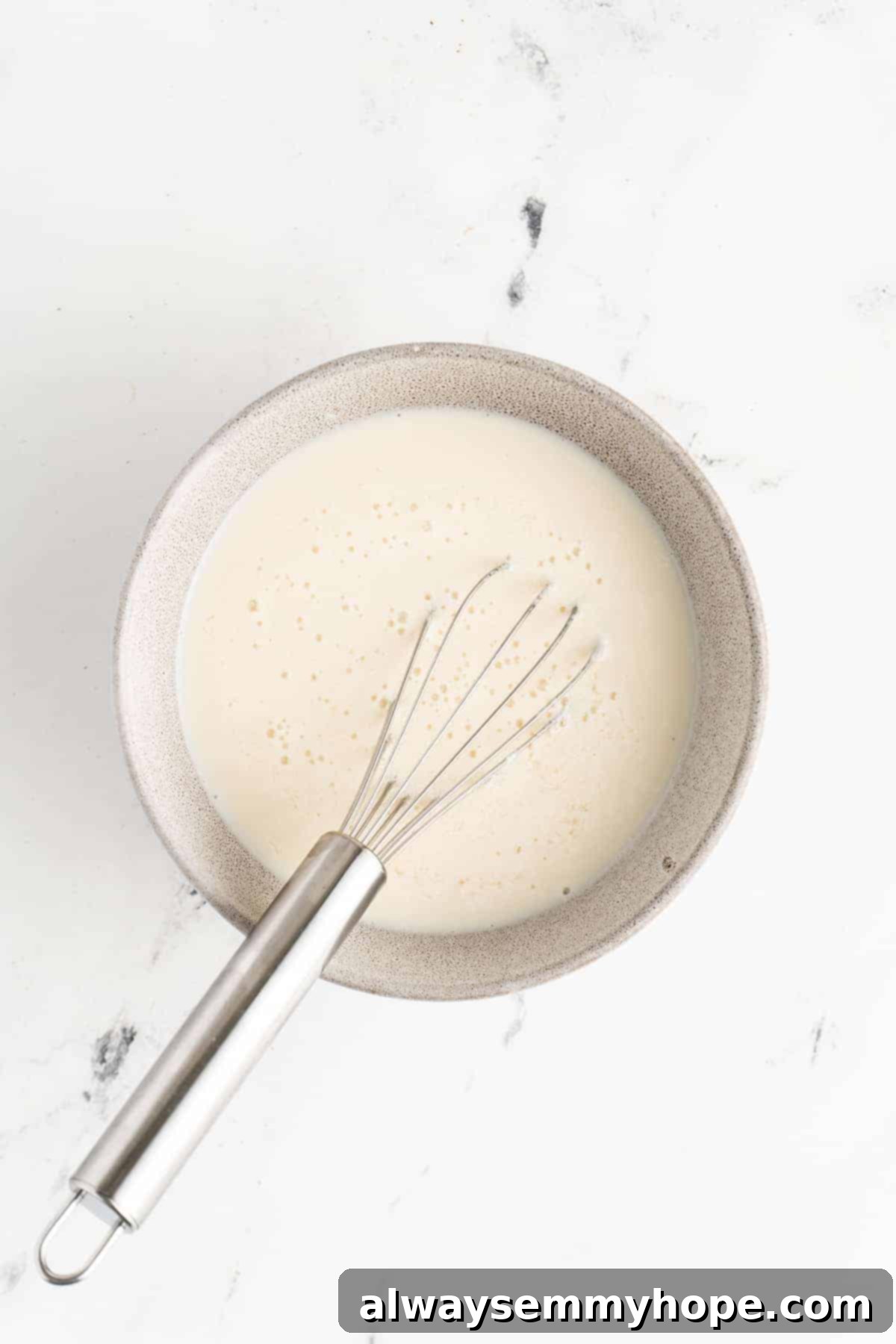 soy milk and apple cider vinegar mixed together