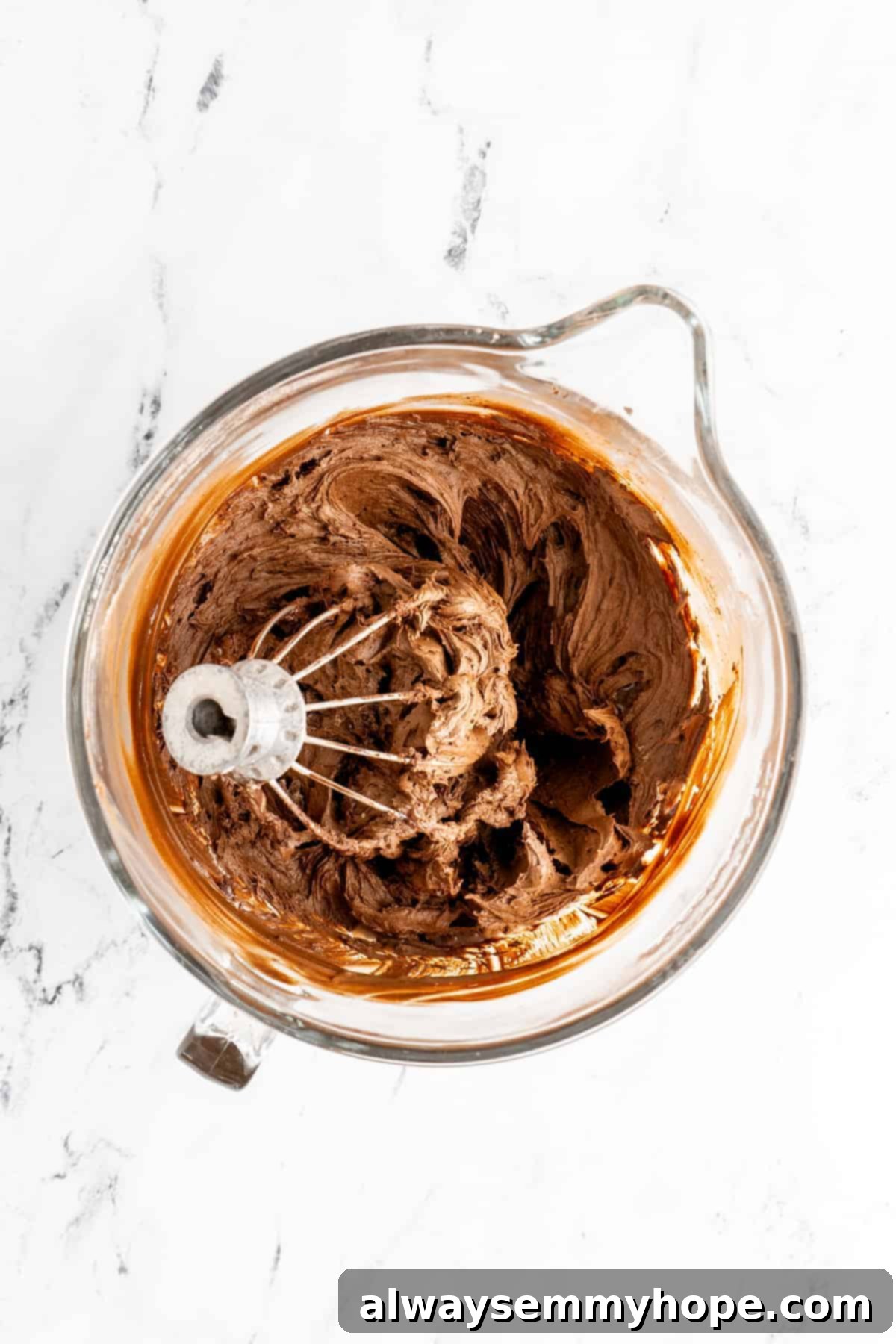 chocolate frosting mixed in