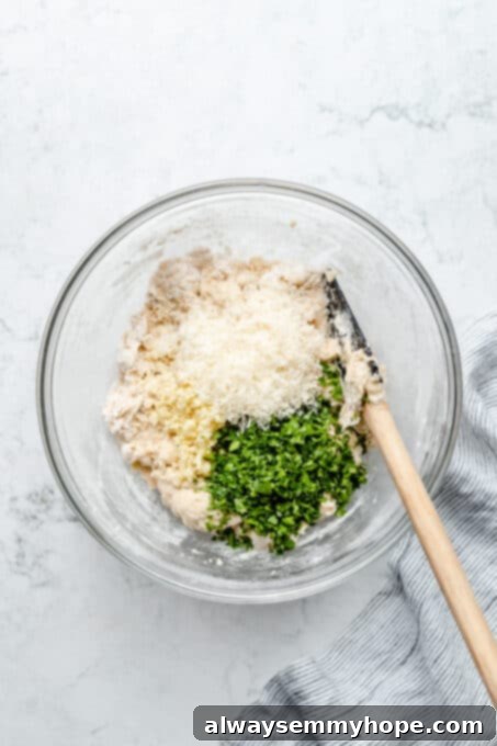 Fluffy Vegan Garlic Parmesan Dinner Rolls 7 Overhead view of cheese, garlic, and herbs before being incorporated into dough