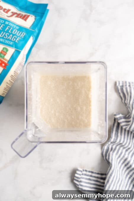 Vegan crepe batter in blender