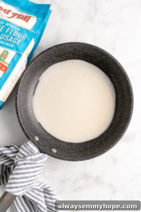 Crepe batter in skillet