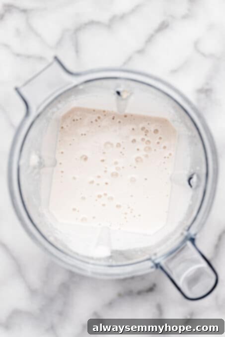Vegan heavy cream in blender