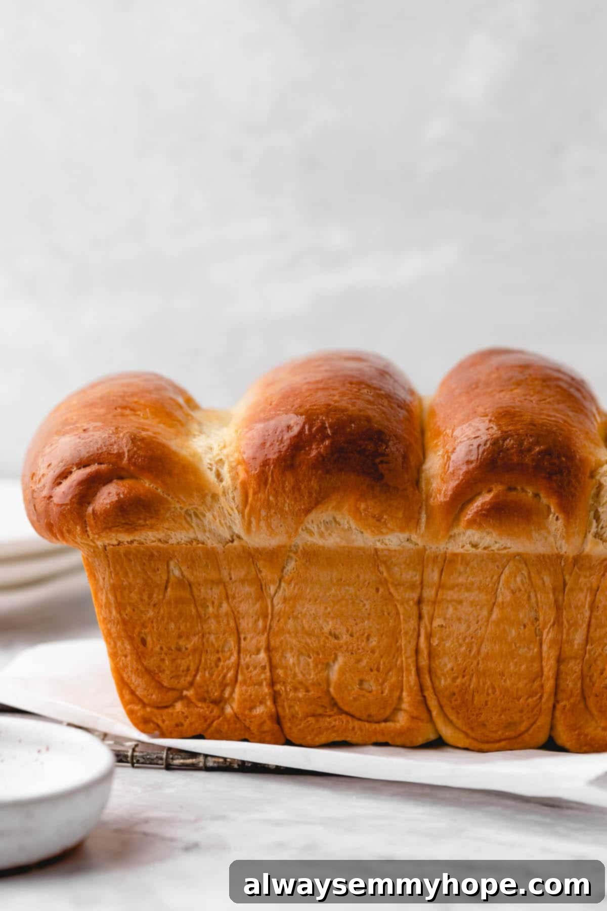 Fluffy Vegan Japanese Milk Bread 28 Side view of vegan milk bread