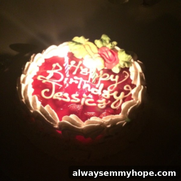 My 10 Life Moments: Birthday Fun, Synchronized Swimming & Monthly Favorites 3 Delicious cheesecake birthday cake adorned with lit candles.