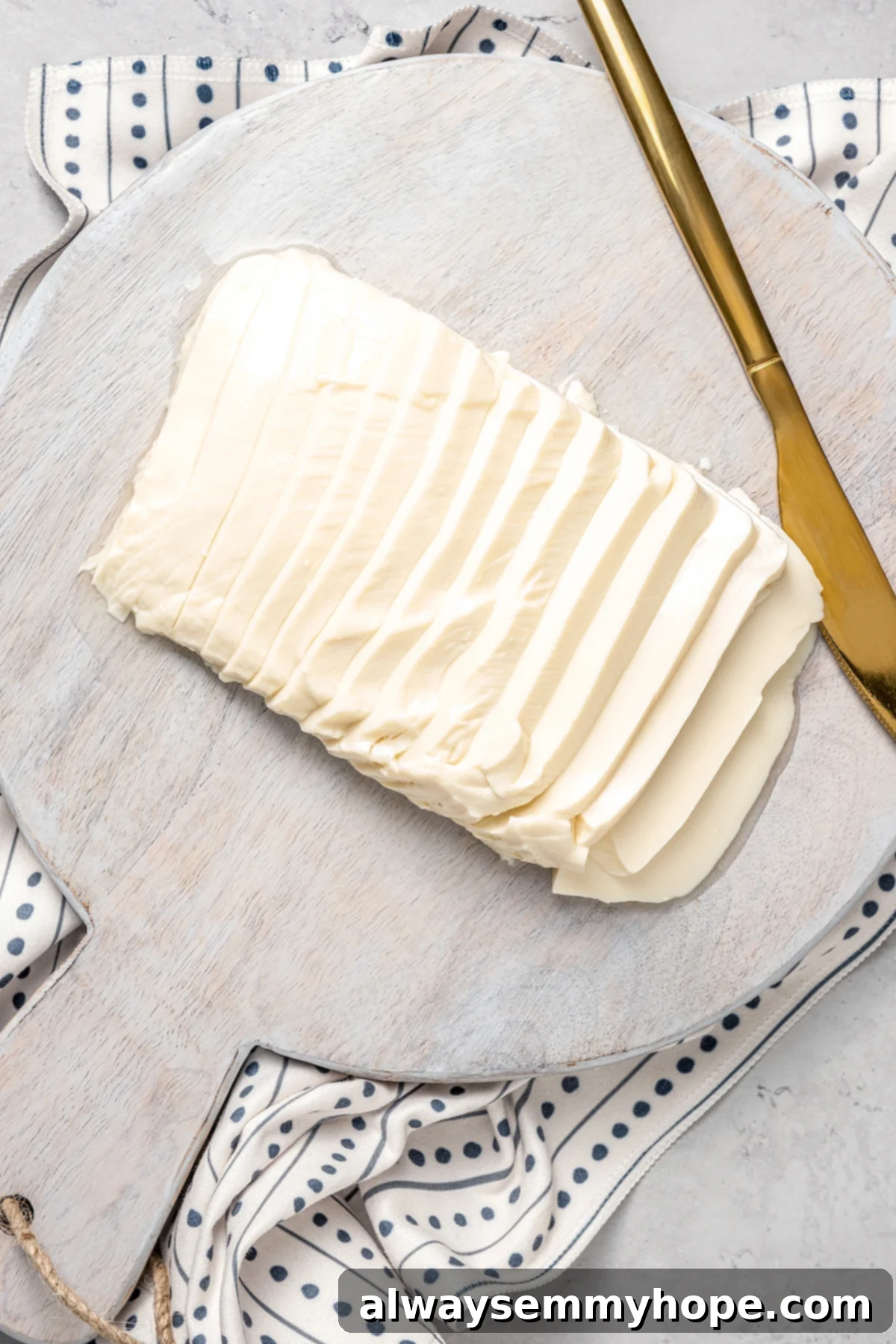 Sliced silken tofu on cutting board