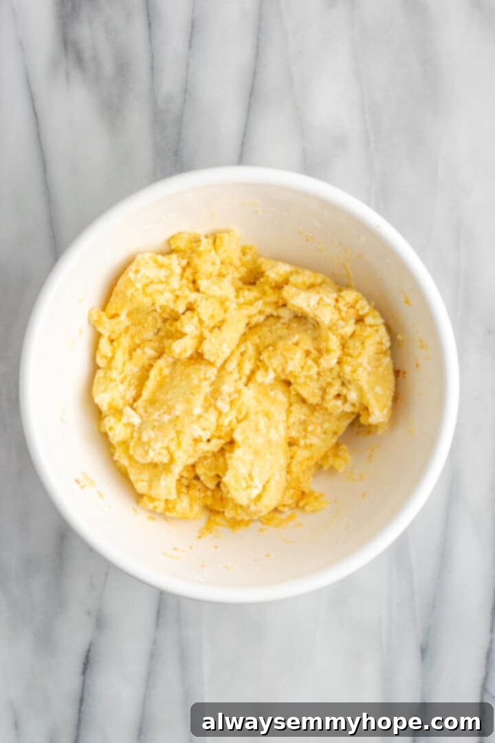 Overhead view of malai kofta dumpling mixture