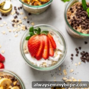 Powerhouse Overnight Oats 2 High-protein overnight oats in jars with toppings
