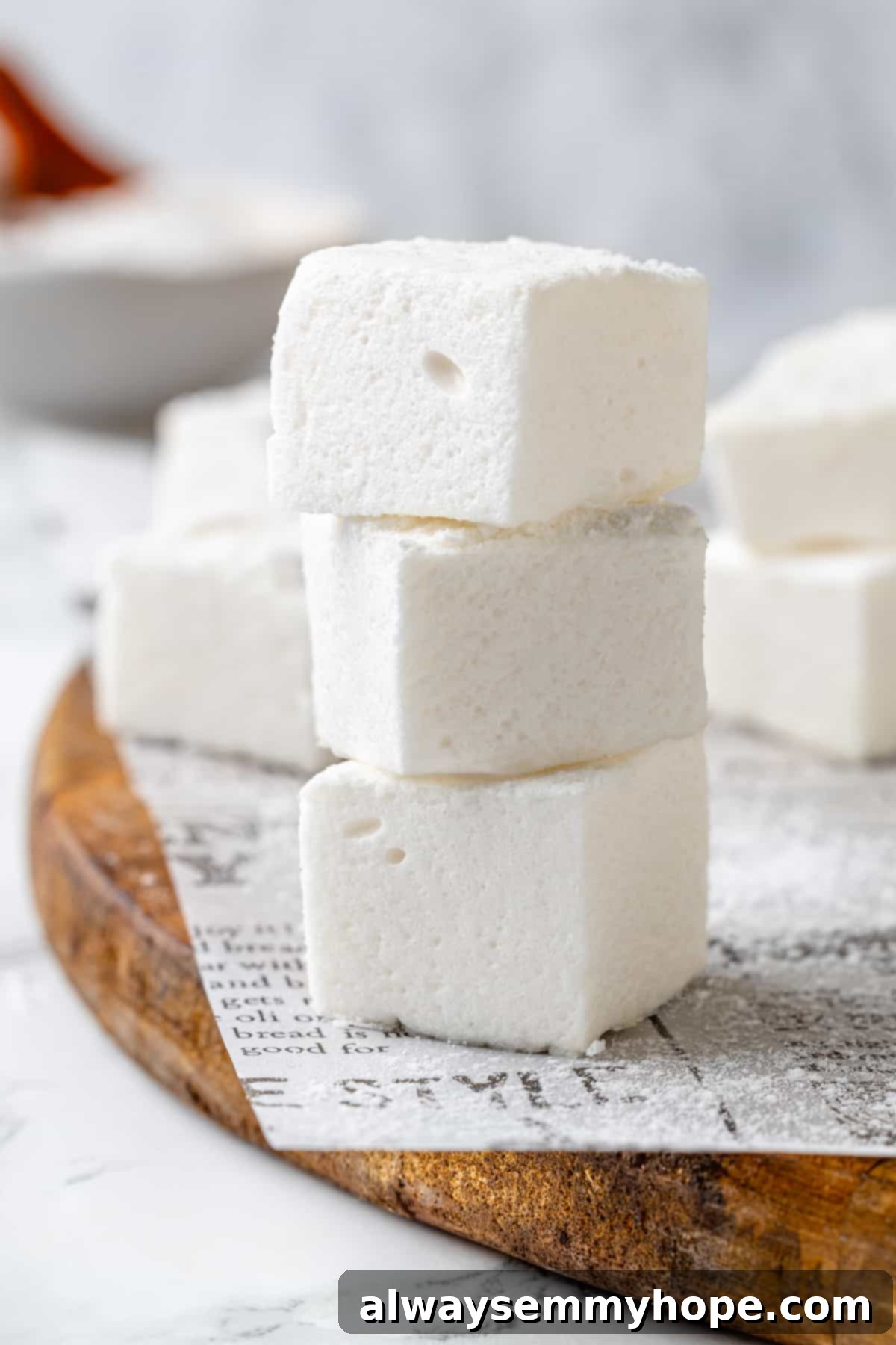 Stack of 3 vegan marshmallows