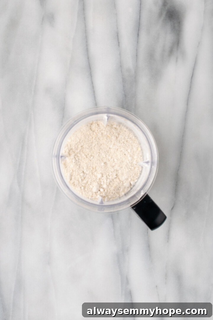 Oat flour in food processor