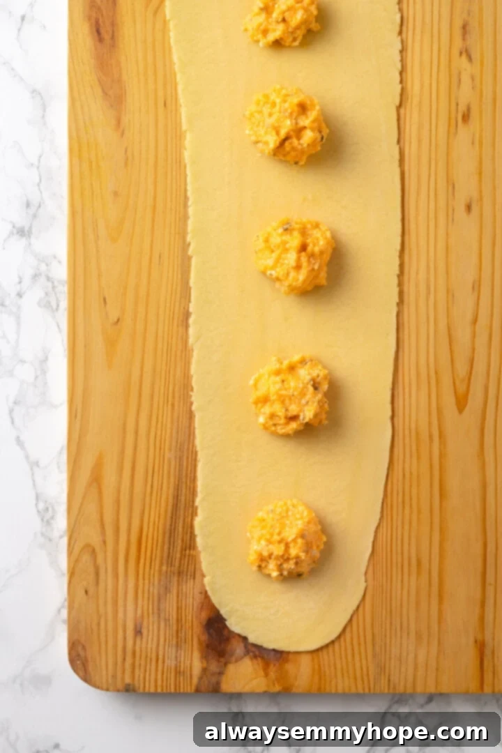 Butternut squash ravioli is fun to make at home and the results are delicious. Tender pasta pockets filled with creamy, caramelized squash! Butternut squash filling placed on pasta sheets