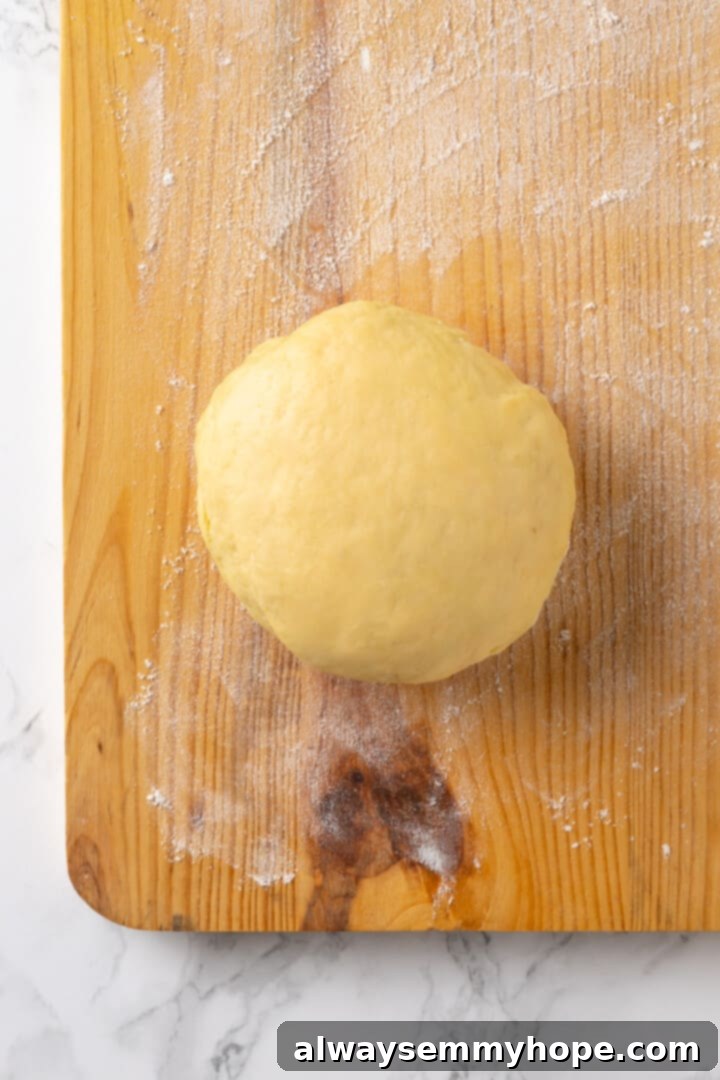 Butternut squash ravioli is fun to make at home and the results are delicious. Tender pasta pockets filled with creamy, caramelized squash! Ball of pasta dough on floured board