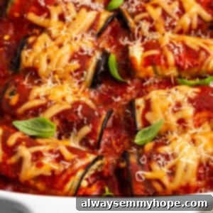 Vegan eggplant rollatini in baking dish