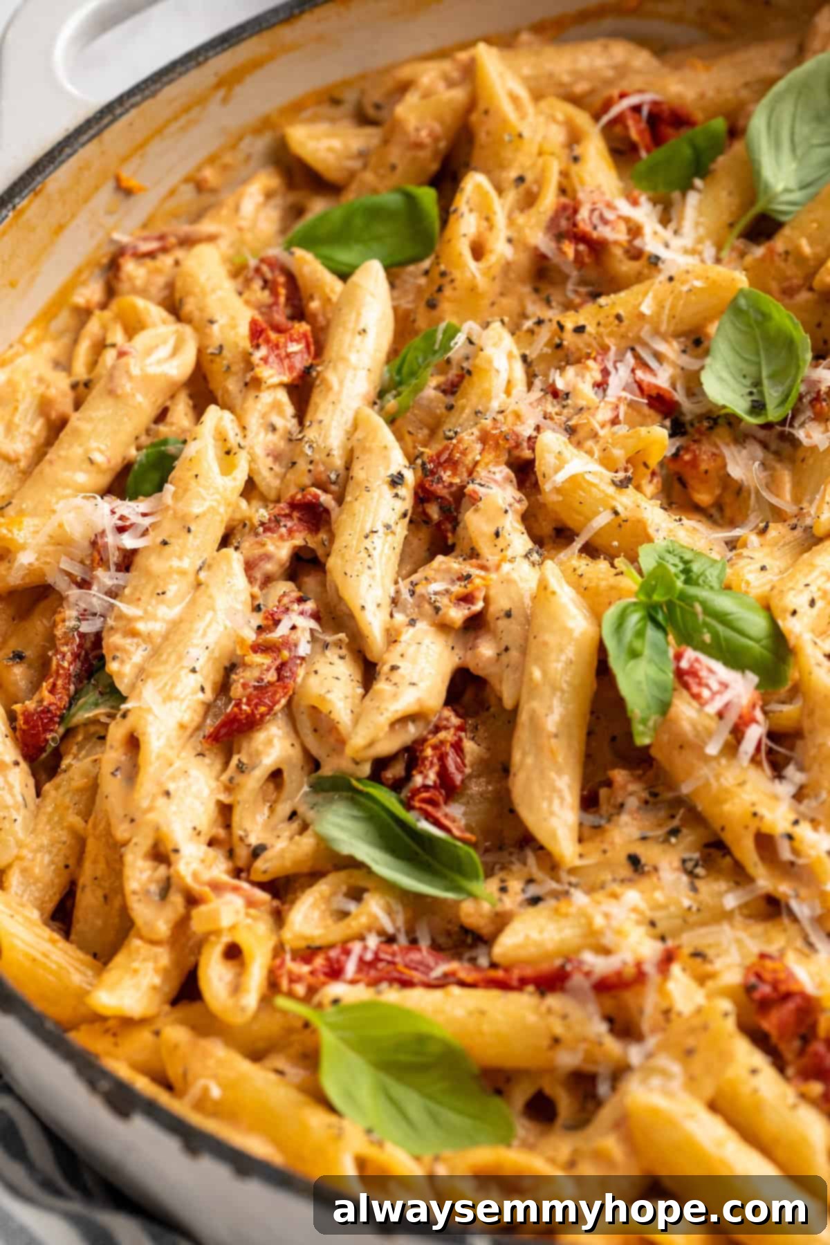 Skillet of vegan marry me pasta