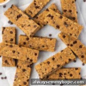 Protein Power Bars 2 Overhead view of vegan protein bars on parchment paper