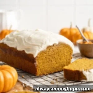 Moist Pumpkin Bread with Cream Cheese Frosting 2 Loaf of pumpkin bread with cream cheese frosting