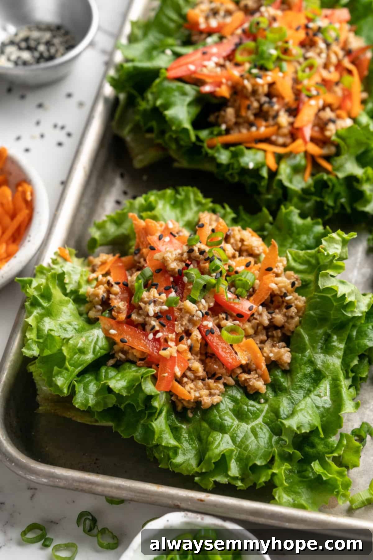 Lettuce wraps on sheet pan