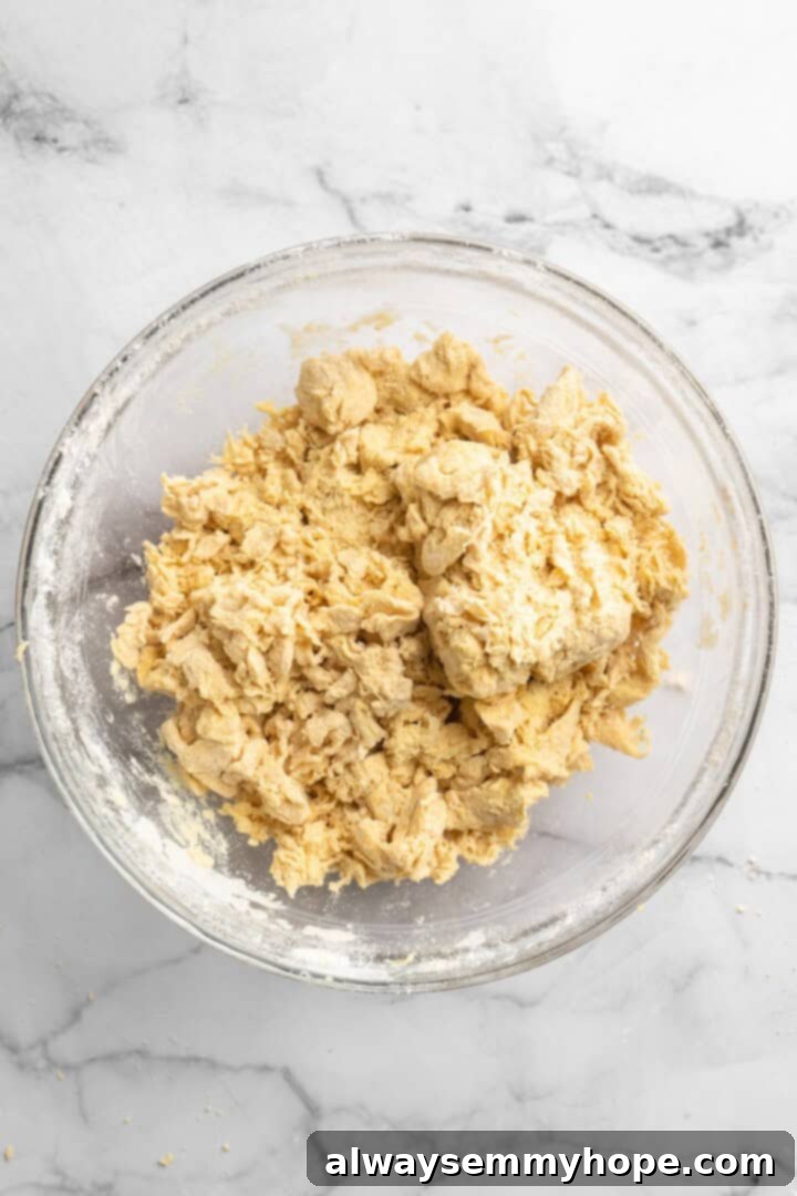 Dough for Jamaican patties showing the addition of cold vegan butter and ice water