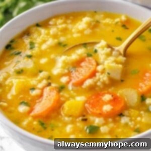 Bowl of Italian penicillin soup with spoon
