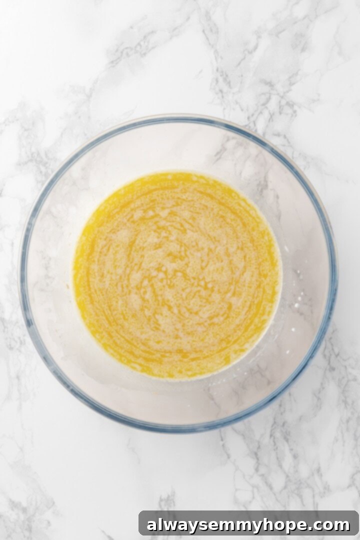 Wet ingredients for dough in bowl