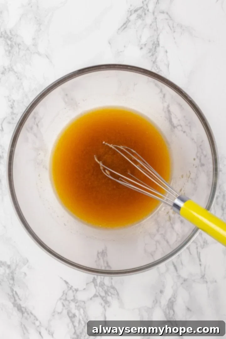 Wet ingredients for vegan hot chocolate cookies.