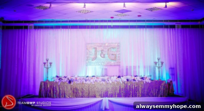 Happy New Year and a Medical Update 20 An elegantly set wedding table in a beautifully lit room.