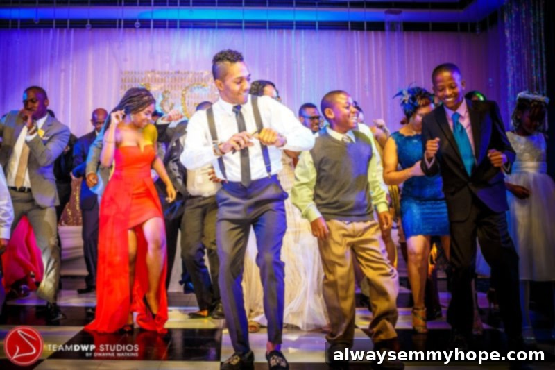 Happy New Year and a Medical Update 25 Guests joyfully dancing at the wedding reception.