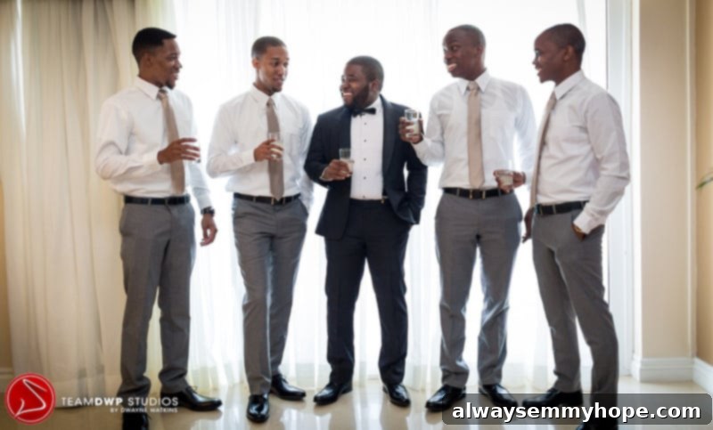 Happy New Year and a Medical Update 4 Gavin and his groomsmen posing confidently, ready for the celebration.