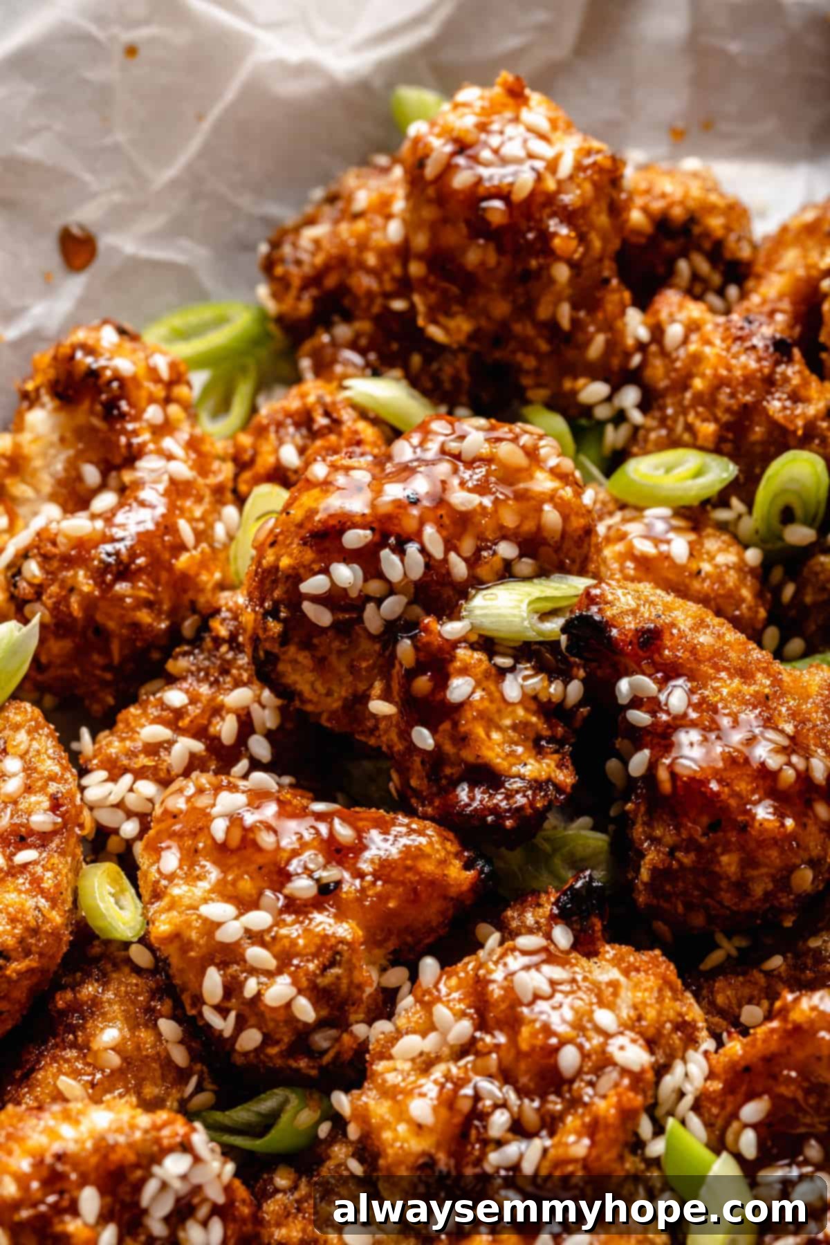 cauliflower wings up close shot