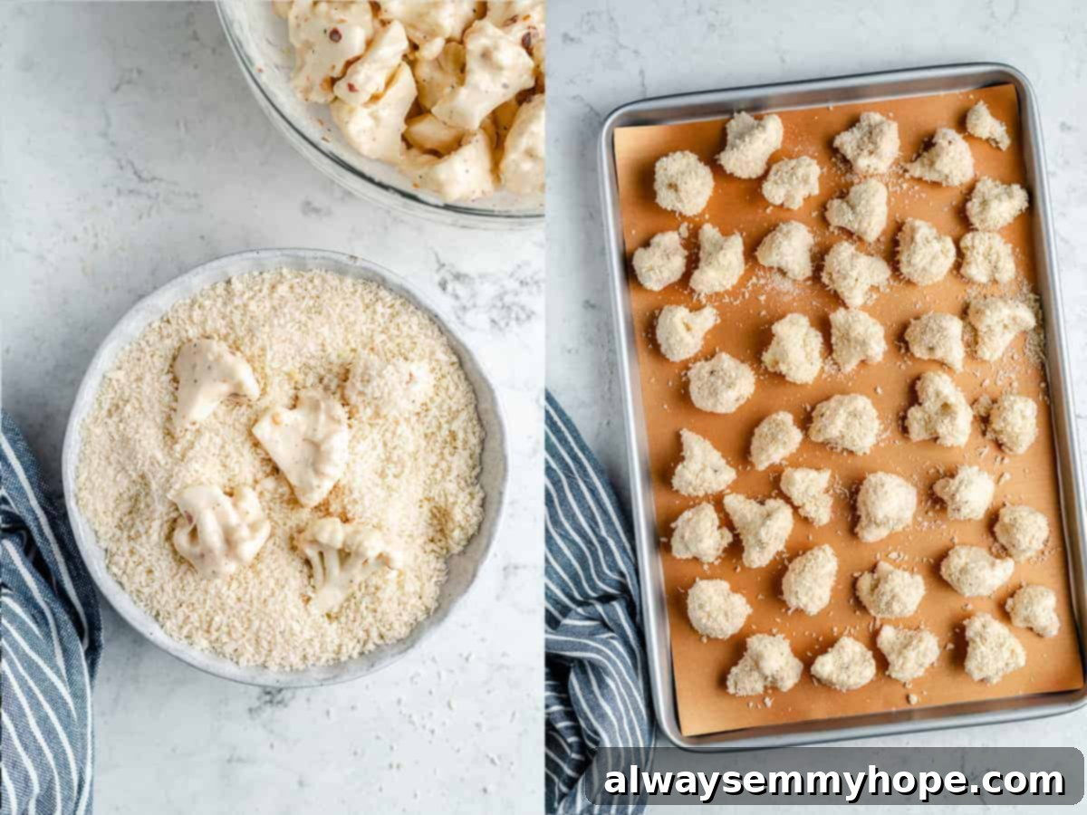step by step making of the cauliflower wings