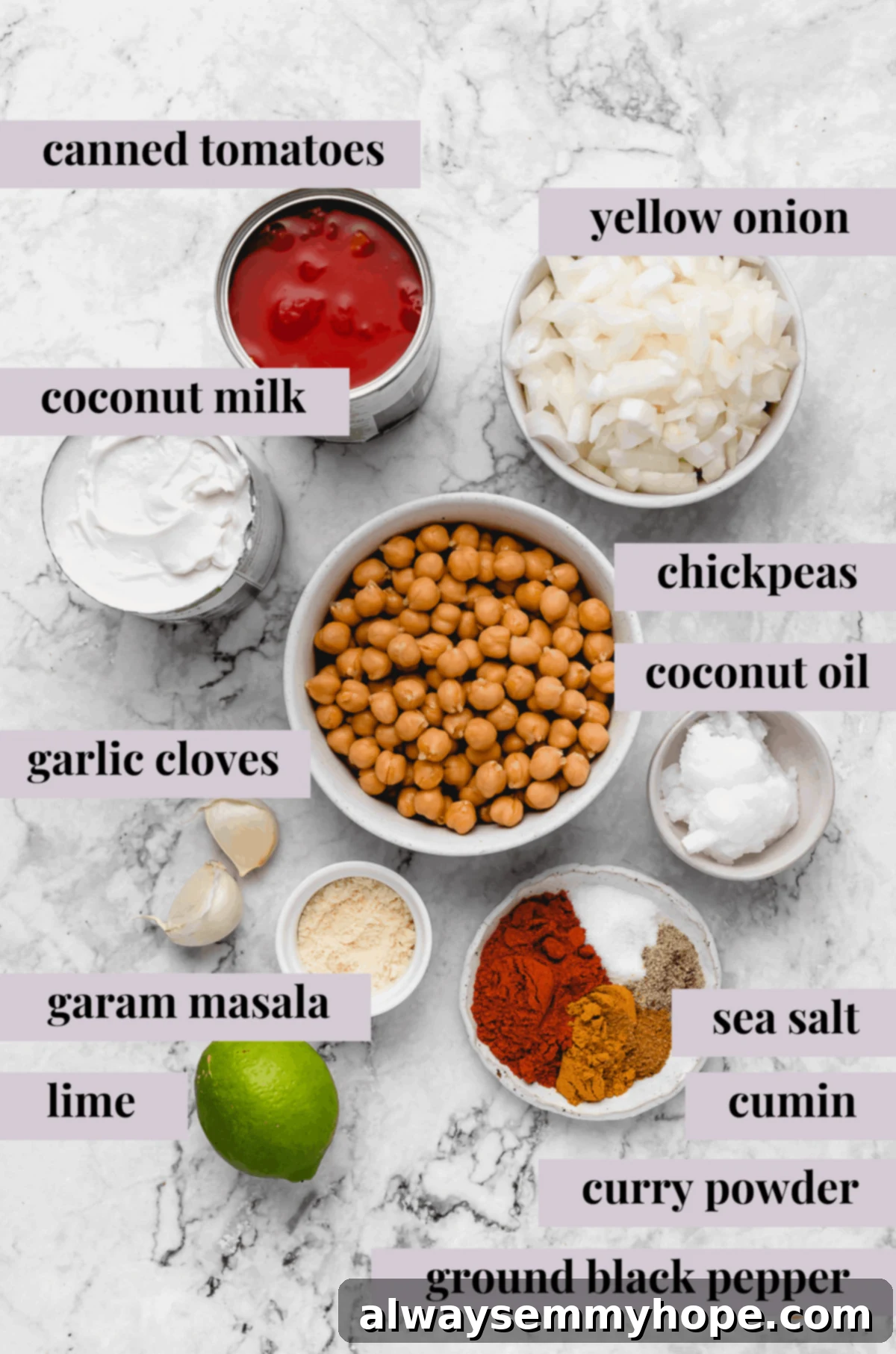 A large pot filled with the bubbling, creamy vegan coconut chickpea curry.