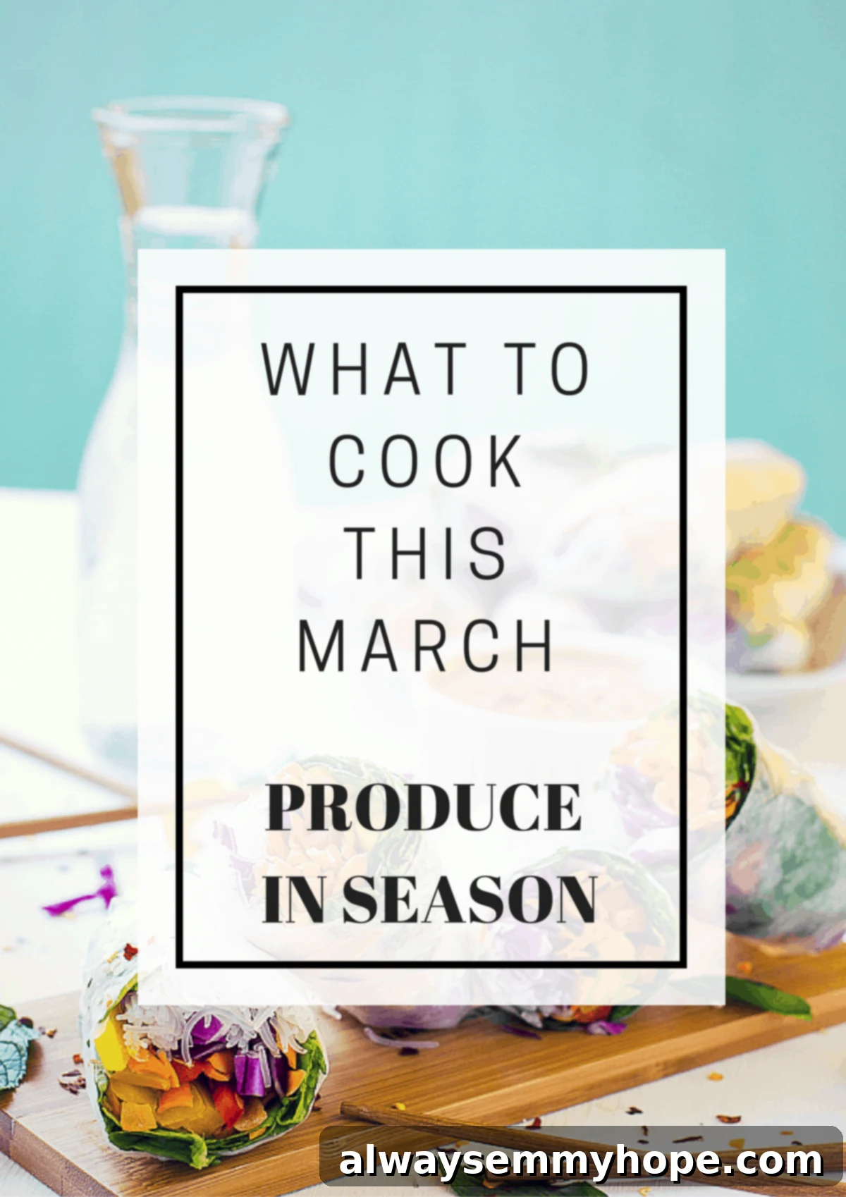 Title card which reads what to cook this march.
