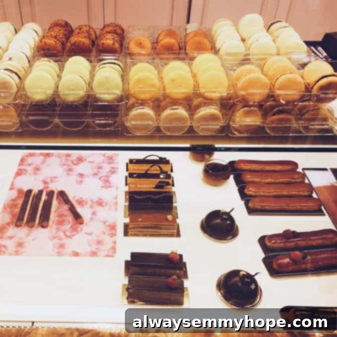 Unlocking Parisian Flavors 6 Rows of chocolate treats in a chocolate shop.