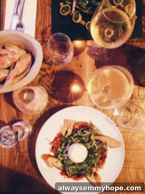 Unlocking Parisian Flavors 8 Overhead shot of plated up food in a restaurant.